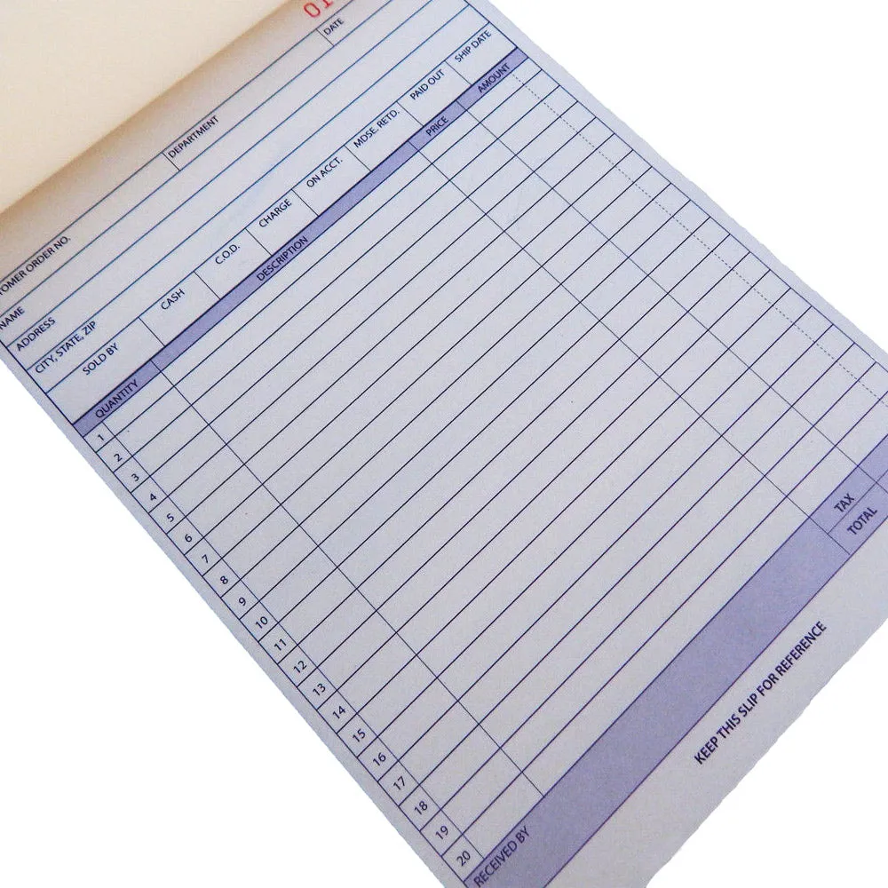 1 Book Carbonless Sales Order Receipt Record 2 Part 50 Sets Duplicate Copy !
