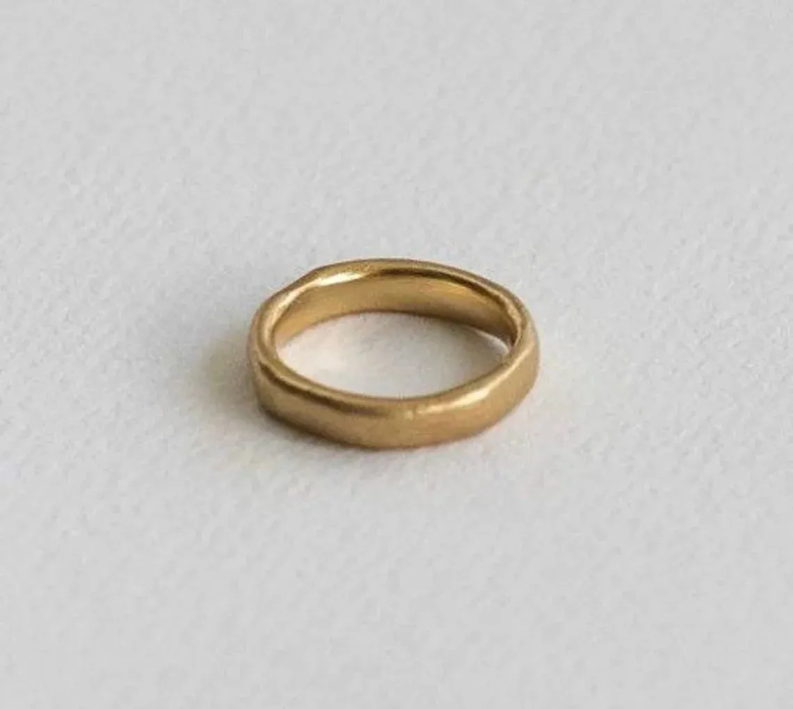 14k Gold Hammered Band by Handmade by VicStoneNYC Fine Jewelry