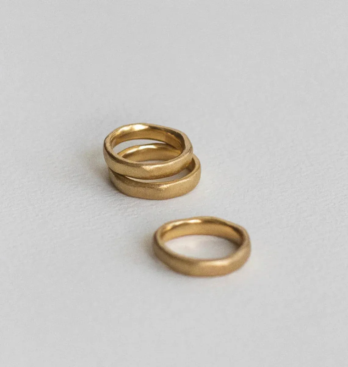 14k Gold Hammered Band by Handmade by VicStoneNYC Fine Jewelry
