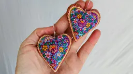 Alebrije Heart Earrings. Sterling Silver. Atelier Aadya. 0434