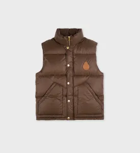 Crown Puffer Vest  - Chocolate