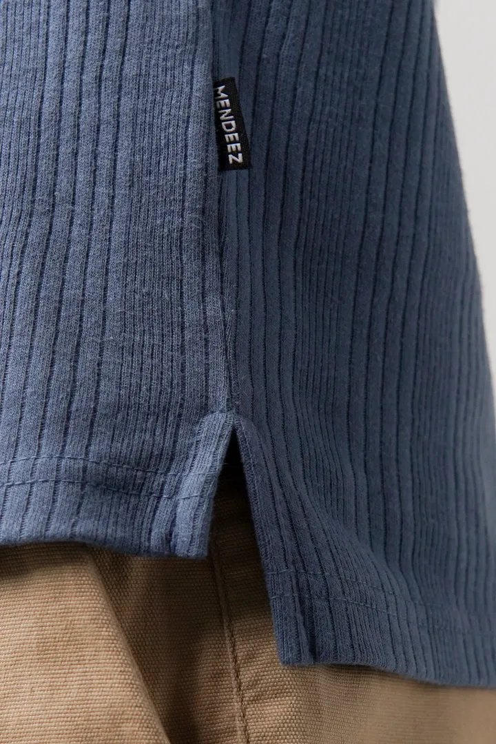 Drop Needle Polo Shirt - Steel Blue