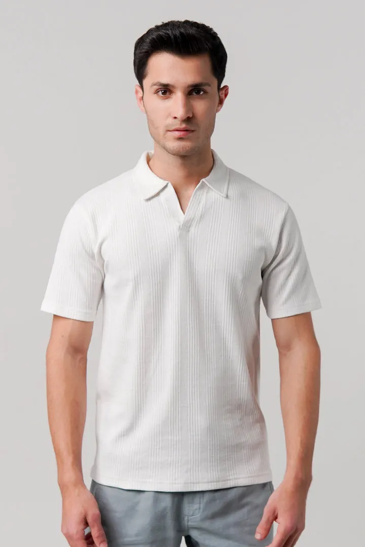 Drop Needle Polo Shirt - White