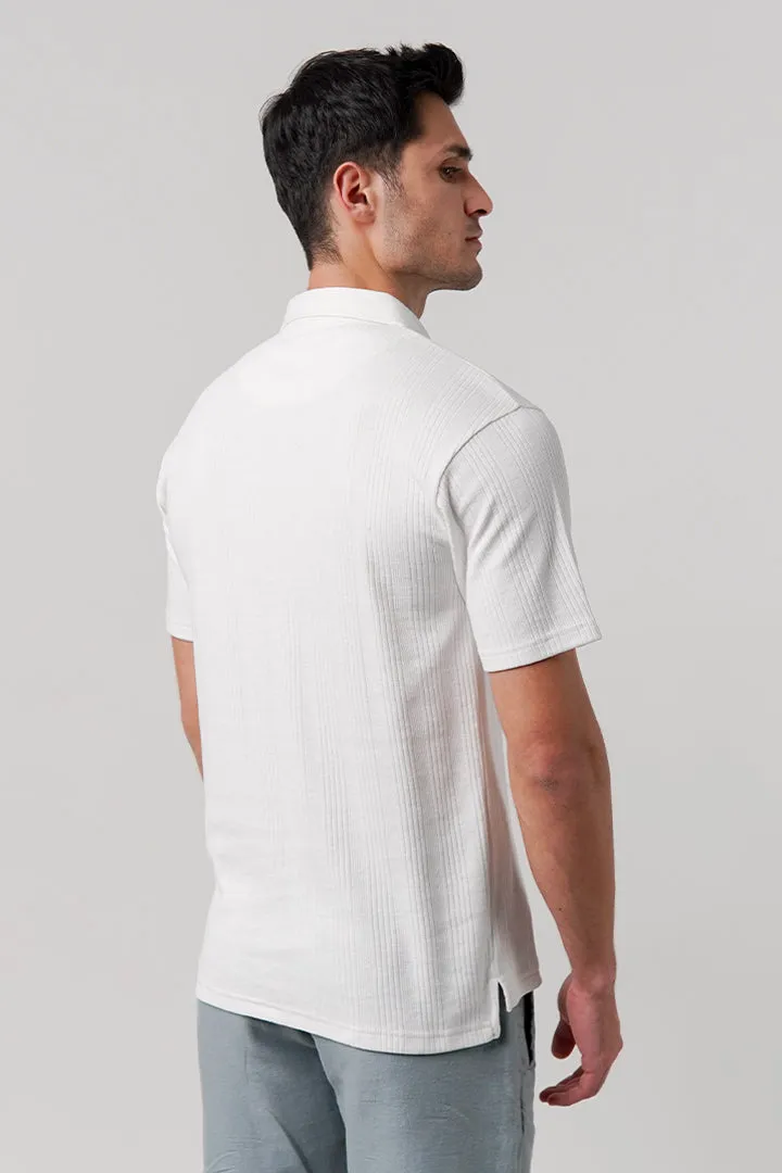 Drop Needle Polo Shirt - White