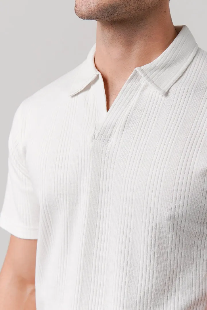 Drop Needle Polo Shirt - White