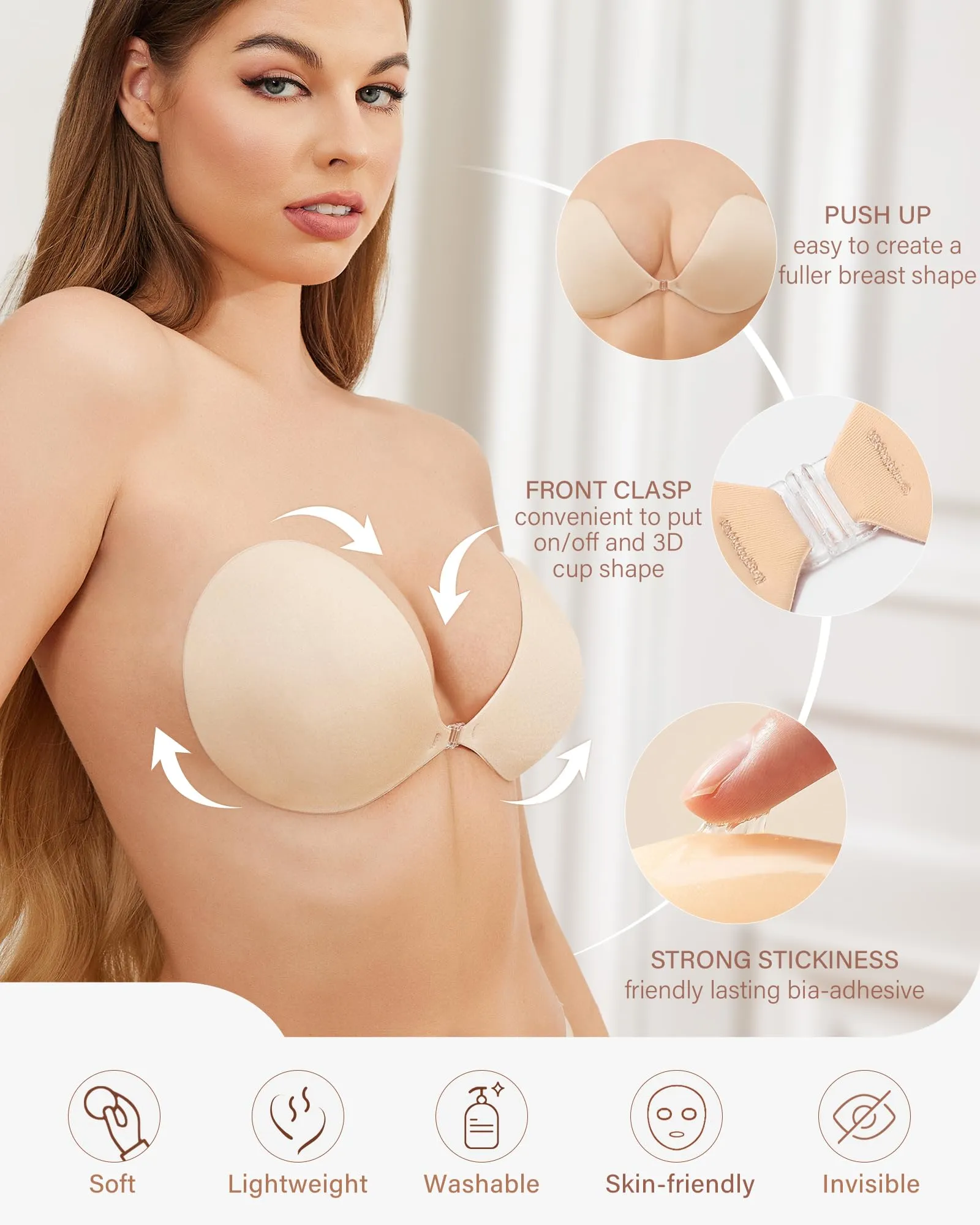 HORISUNAdhesive Bra Sticky Strapless Bras