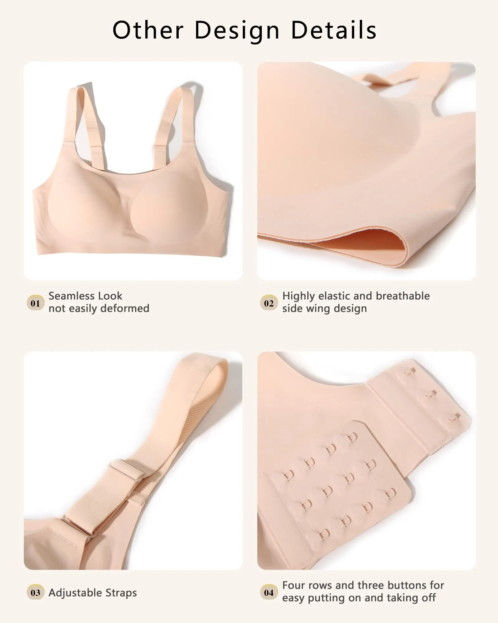 HORISUNFull Coverage Bralettes Ultra Comfort Wirefree Bras