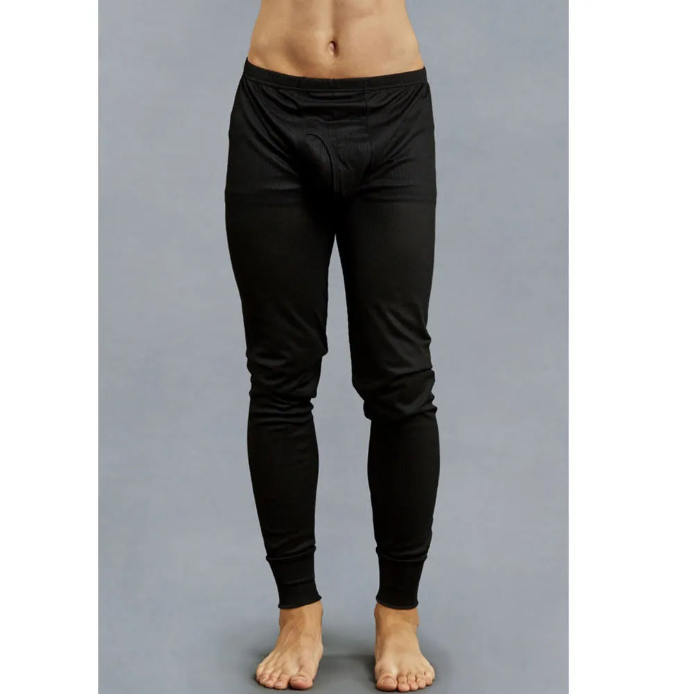 Mens Thermal Underwear Set Knocker Long Sleeve Pajamas Pants Sleep Black Size XL