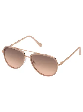 Modern Metal Aviator Sunglasses in Rose Gold & Rose